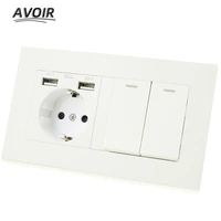 avoir de eu plug socket dual usb charging 1234 gang 1 2 way button switch lamp light switch pc panel double socket