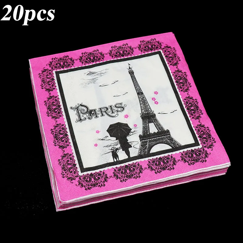 20 шт./упак. Эйфелева башня одноразовыми салфетками тематическая вечеринка на