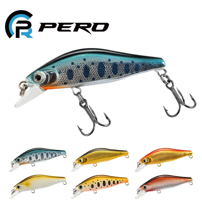 

PERO 50mm 4.5g Sinking Black Minnow Fishing Lure Jerkbait Spinning Fishing Trout Perch Bass Artificial Twitch Hard Bait Wobbler