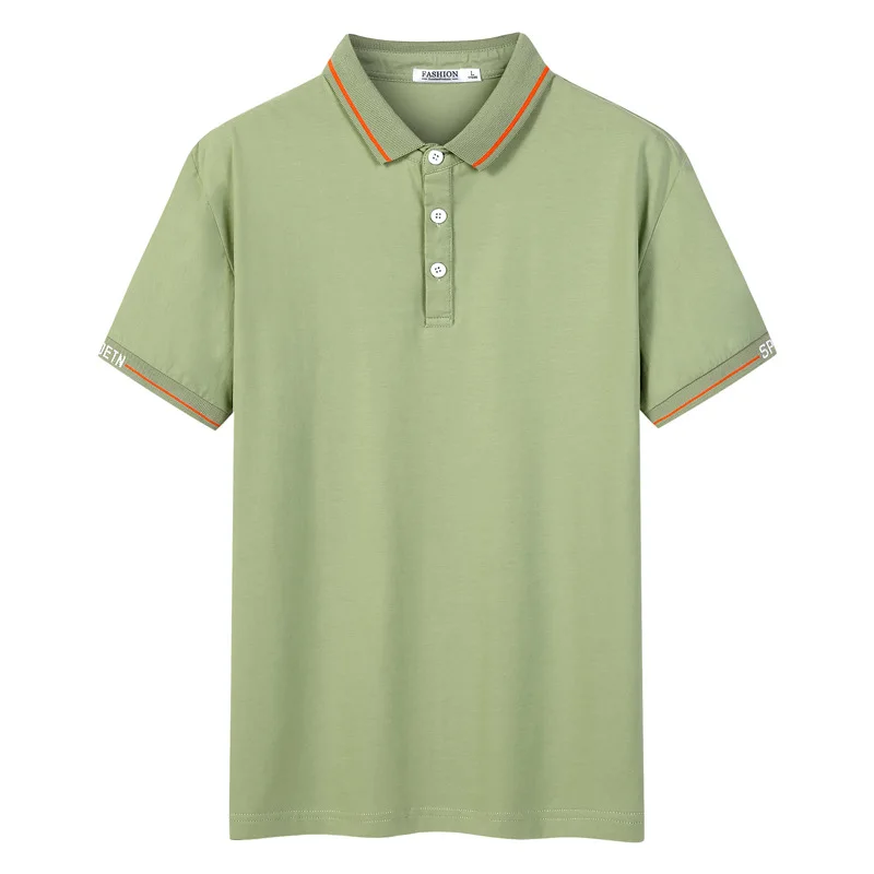 

307 Casual Polo Shirt Men High Quality Summer Slim Fit Sport Simple Youth Business Style Letter Embroidery Split Hem Tees Tops