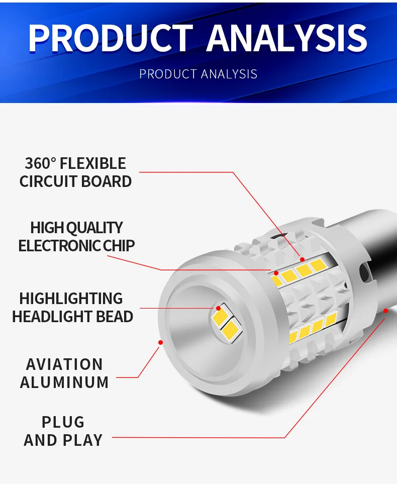 1 шт. светодиодный НКА 1156 P21W LED BA15S PY21W BAU15S Canbus 3030 29SMD T20 7440 W21W лампы для авто