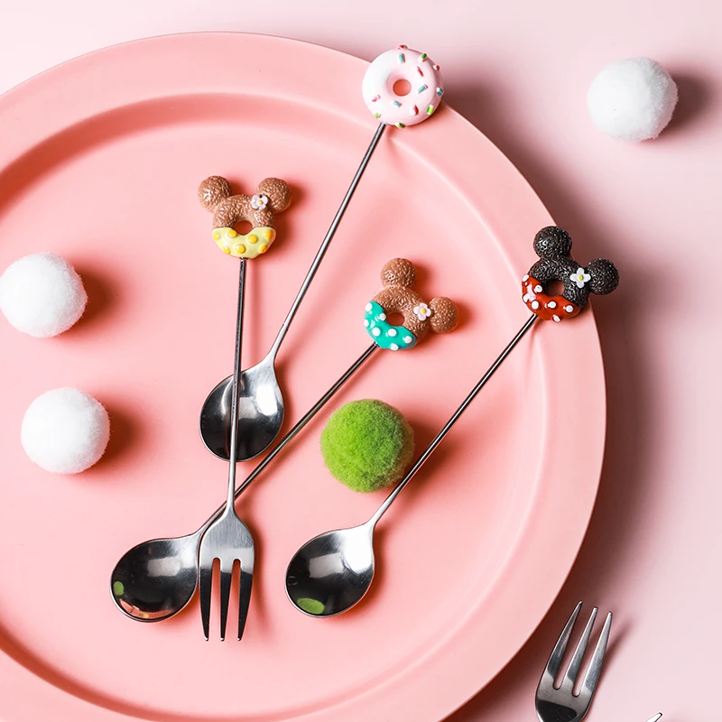 Милый Микки пончик конфетный цвет мультфильм из нержавеющей стали мороженое