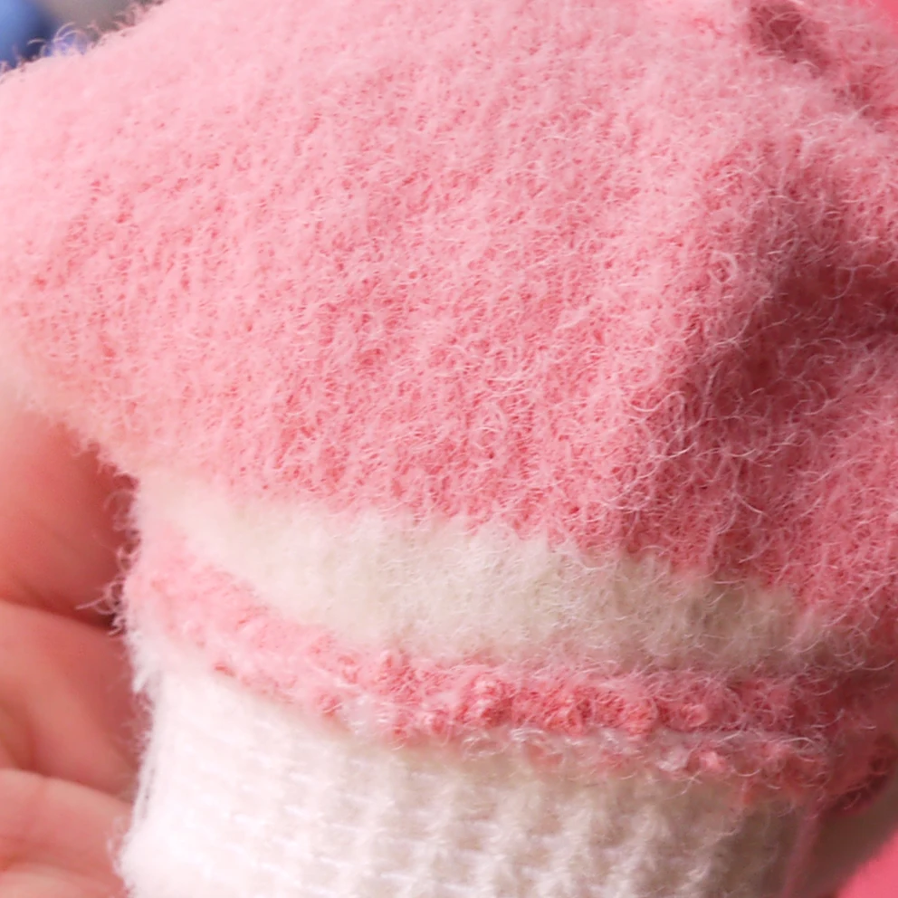 Детские зимние перчатки с пальцами на 0-18 месяцев теплые мягкие вязаные варежки