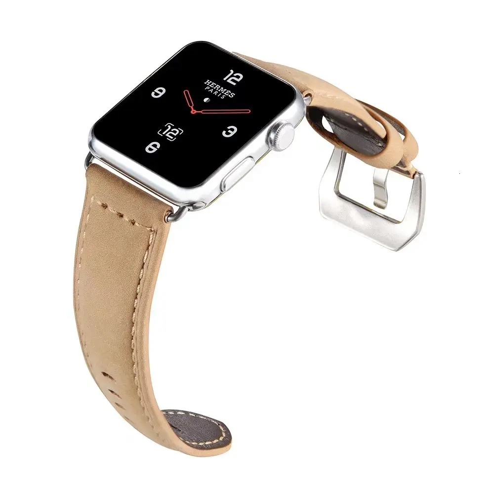 Ремешок iWatch в ретро стиле из натуральной кожи, сменный ремешок для Apple Watch, 44 мм, 42 мм, серия 3, 2, 1, спортивный ремешок iwatch 38 мм