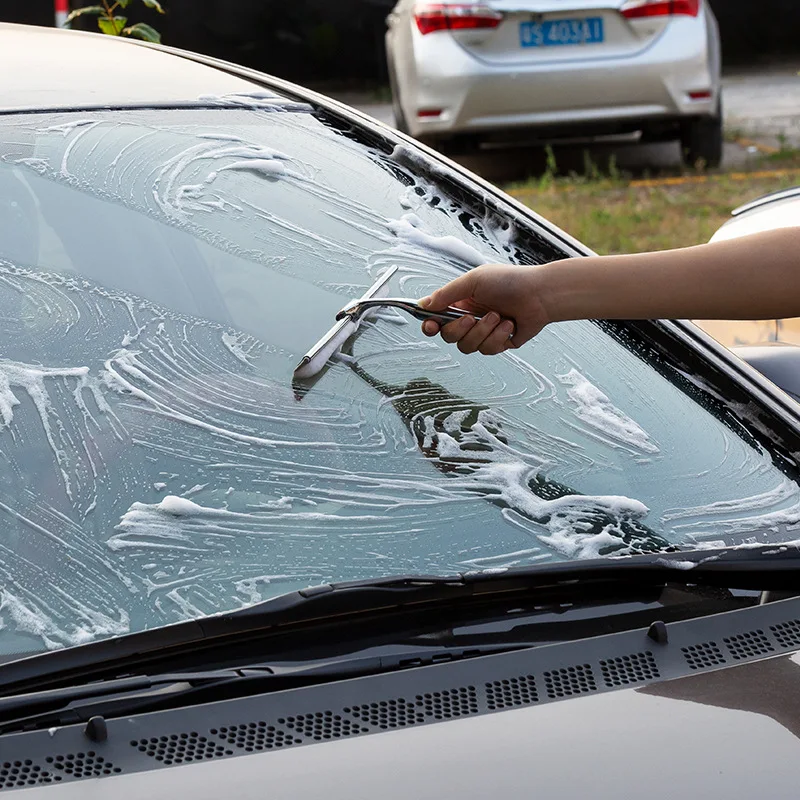 

Shower Squeegee, Stainless Steel Shower Window Glass Wiper Scraper Shower Cleaner - 10 inches Squeegee Shower with Suction Cup