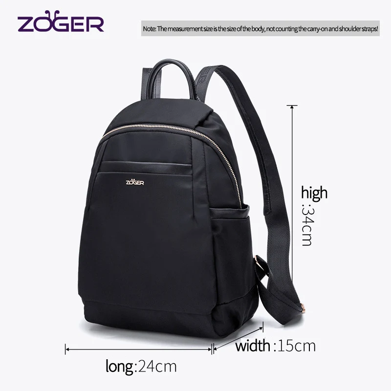 Zoger backpack ladies Oxford cloth backpack casual Korean version of the simple travel canvas small fresh college wind bag tide