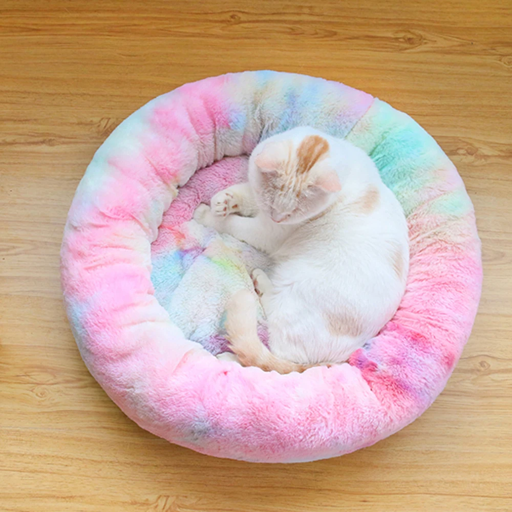Супер мягкая собачья Конура постель моющиеся потепления круглая подушка для
