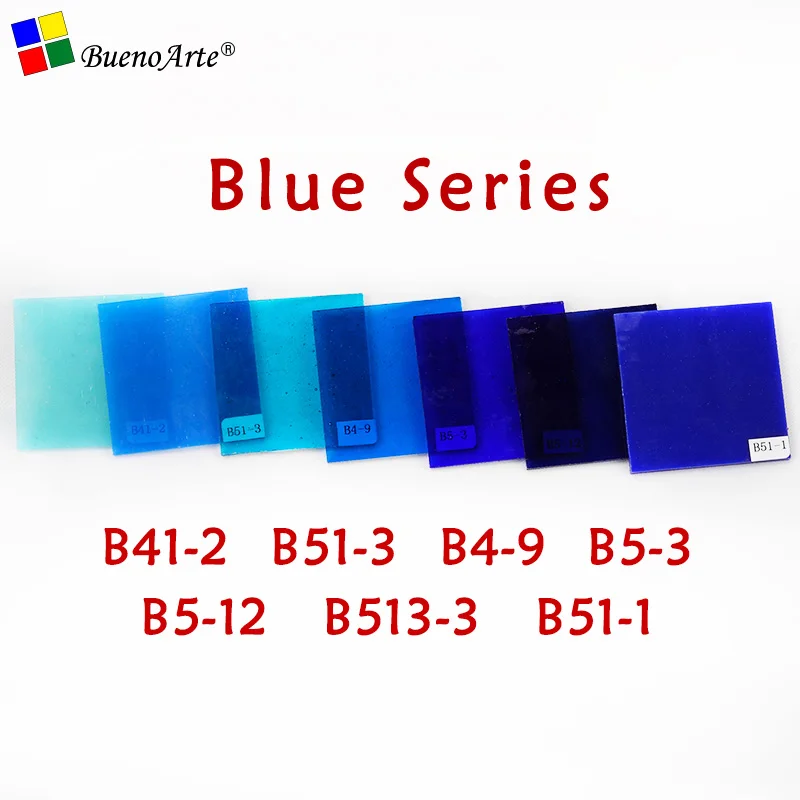 Blue Series COE 85 плавкая стеклянная упаковка Fusing стекло разные прозрачные цвета кустарное производство - Цвет: Blue Series