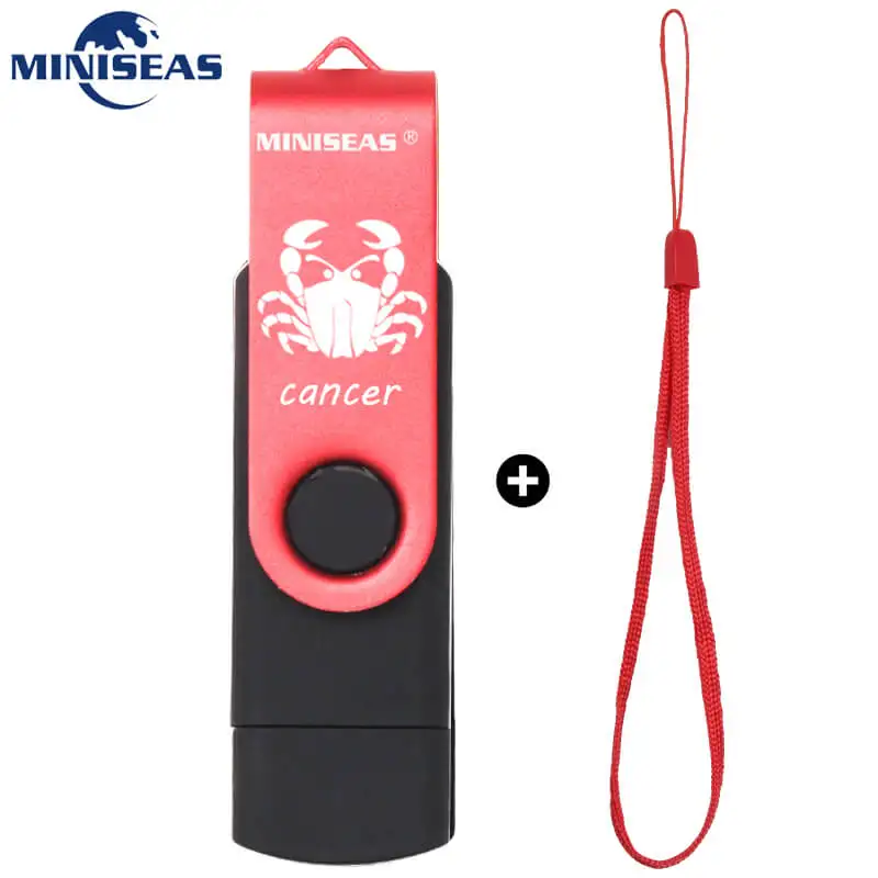 Cancer USB флеш-накопитель Miniseas 12 созвездий OTG 128gb 64gb cle usb флеш-накопитель 32gb Pendrive 16gb 8gb 4 gb USB 2,0 memory stick - Цвет: Cancer