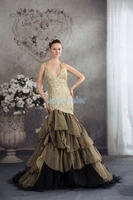 free shipping 2019 new handmade special occasion gown gold sequined tiered sexy v neck mermaid prom bridesmaid dresses