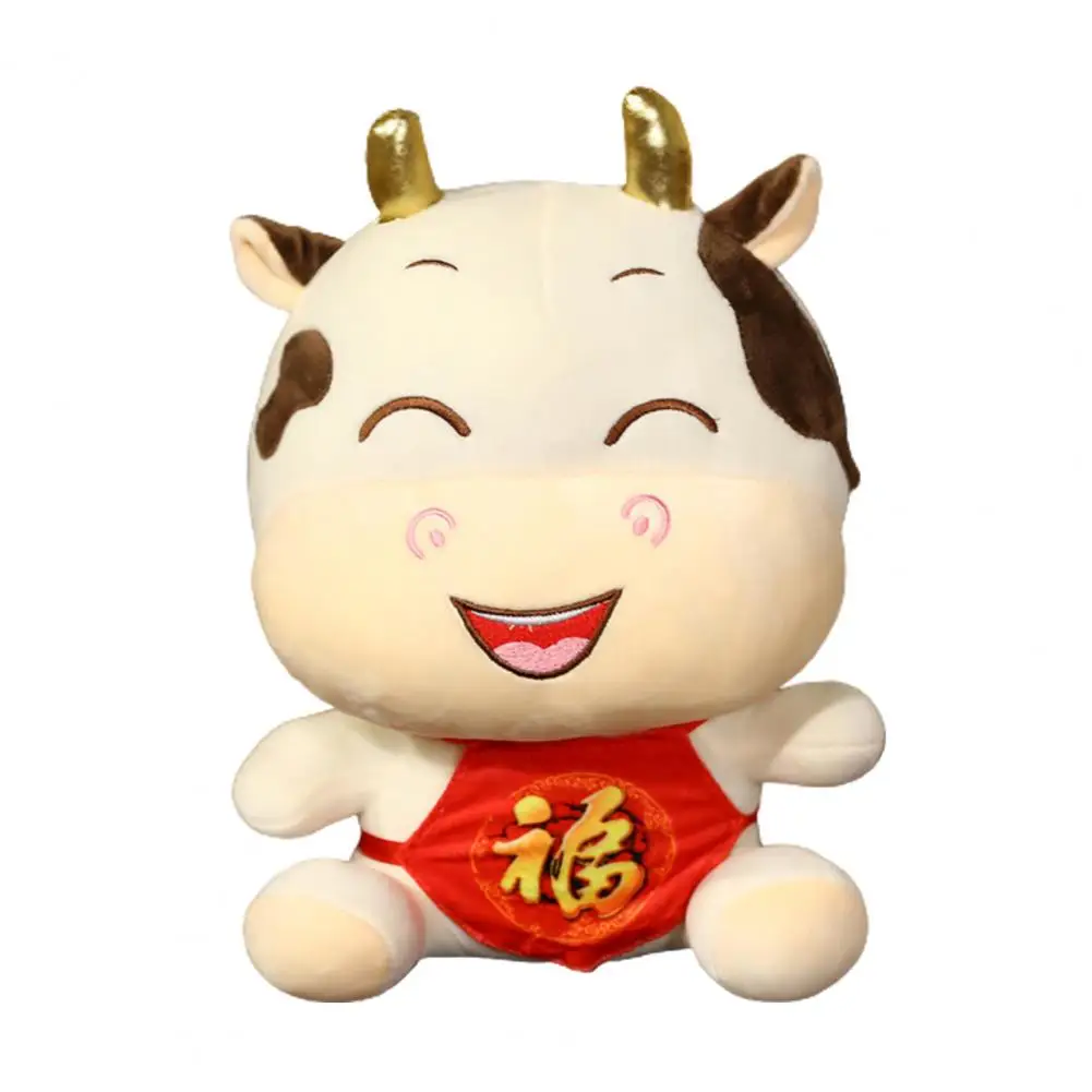25/32cm 2021 New Year China Mascot Cute Ox Cattle Stuffed Kid Toy Cow Plush Doll Festival Gift Party Decoration | Игрушки и хобби