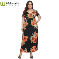 2021 summer european and american bohemian sexy floral dress printing fashion leisure long womens clothes
