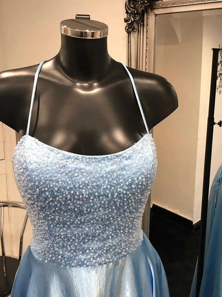 Роскошное длинное вечернее платье VKbridal расшитое бисером с кристаллами для