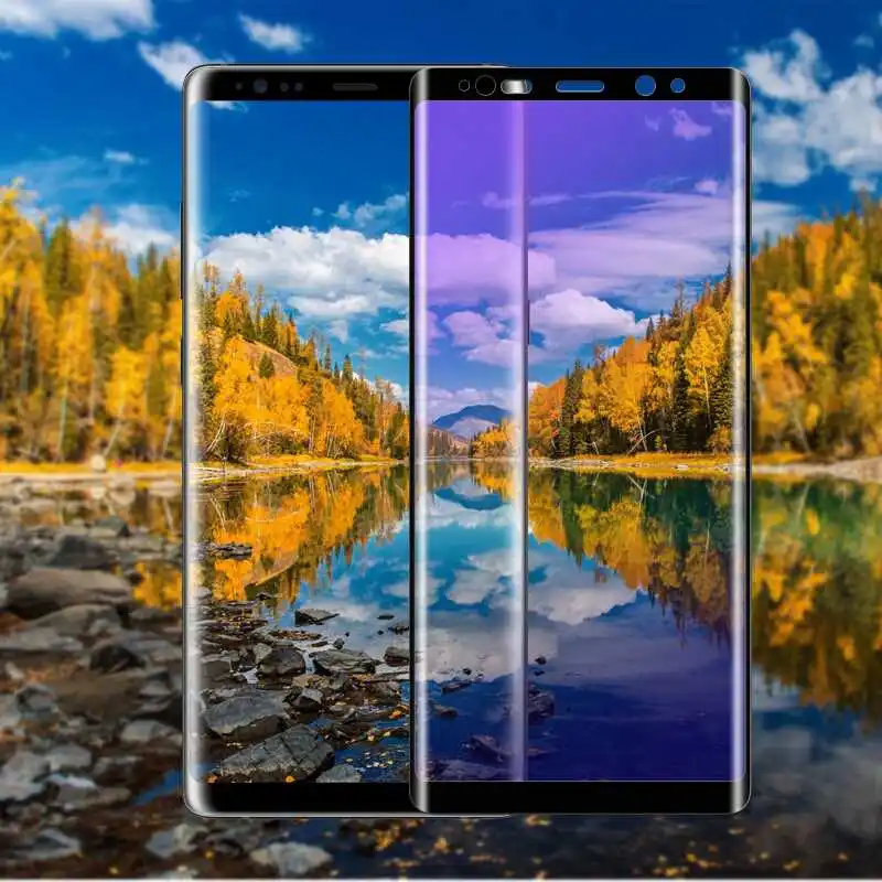 Фото EXUNTON для Samsung Galaxy Note 9 8 анти-синее закаленное стекло Note9 3D изогнутый протектор EXUNTON для Samsung Galaxy Note 9 8 анти-синее закаленное стекло Note9 3D изогнутый протектор