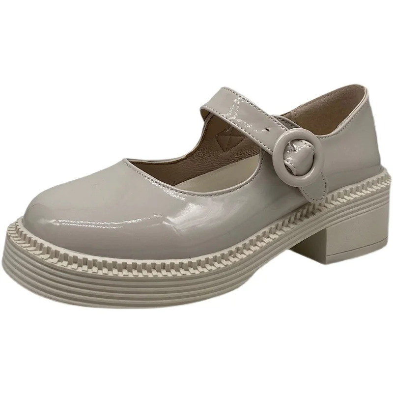 

2021 Women PU Leather High heels lolita shoes Gothic College Students Harajuku shoes JK High heels Mary Jane Shoes