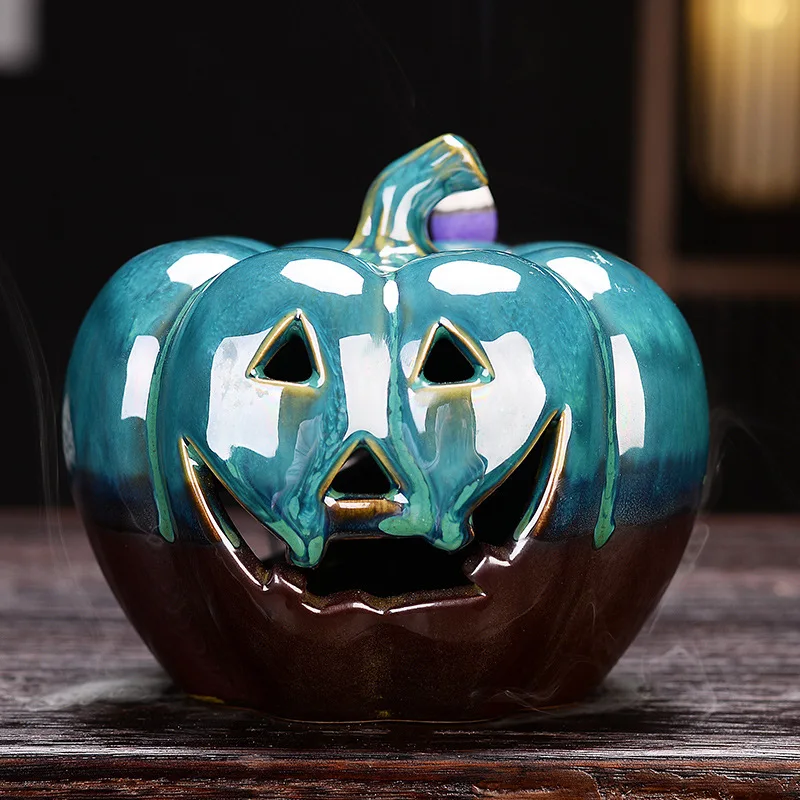 

Halloween Decor Home Decor Backflow Stick Incense Burner Ceramic Halloween Pumpkin Burner Incense Home Decoration Incense Holder