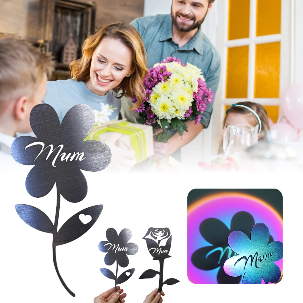 

Happy Mothers' Day Iron Flower Garden Sculpture Gift for Mom Metal Rose Garden Art Mother's Day Gift Home Decoration