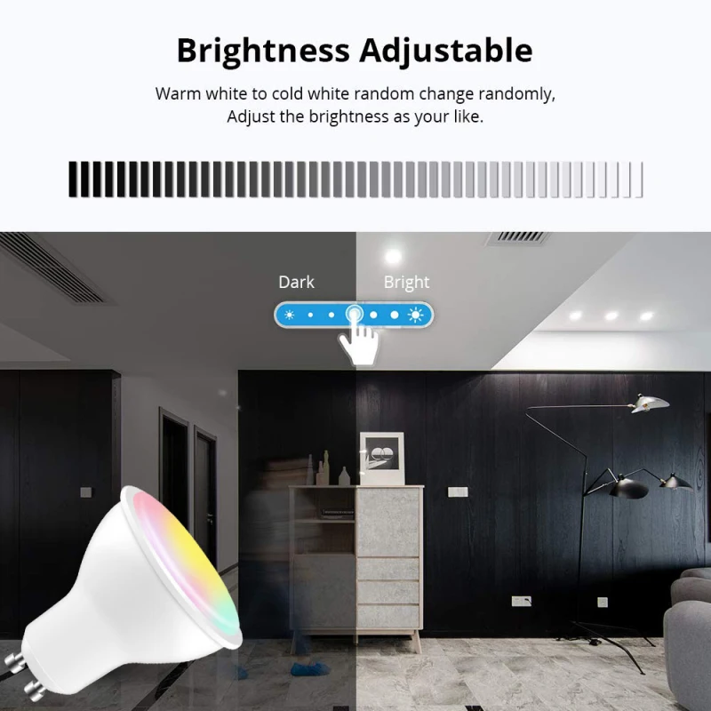 

Wifi Smart Gu10 LED Light Bulb Spotlight 4W 220-240V RGB+CCT App Remotely Control Control DIY Color For Alexa Echo Google Home