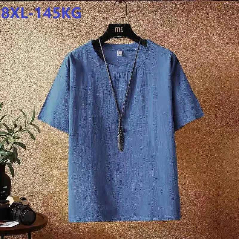 

summer men casual home shirt short sleeve big sales cheap tees blue plus size oversize 8XL loose tops 70