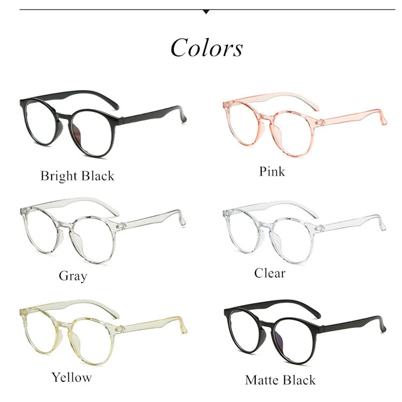 Классические круглые очки черная оправа женские прозрачные линзы для