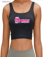 happy birthday print crop top womens sexy party gift tank top