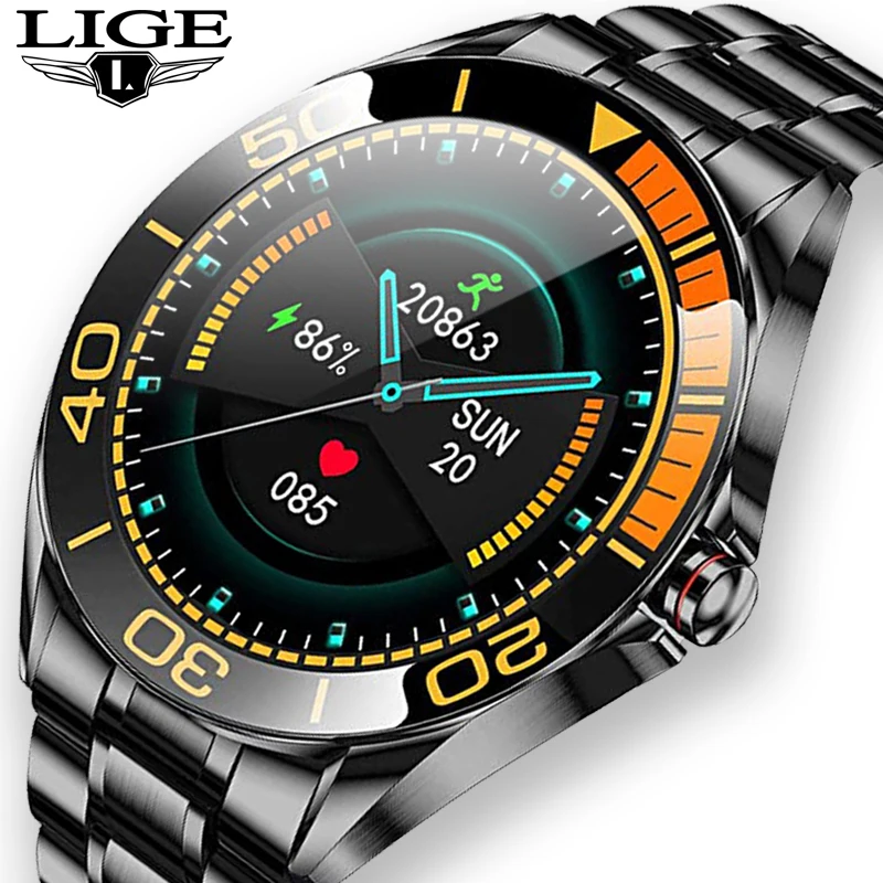 2020 Новый IP68 водонепроницаемый Сталь Band smart watch мужские фитнес трекер для