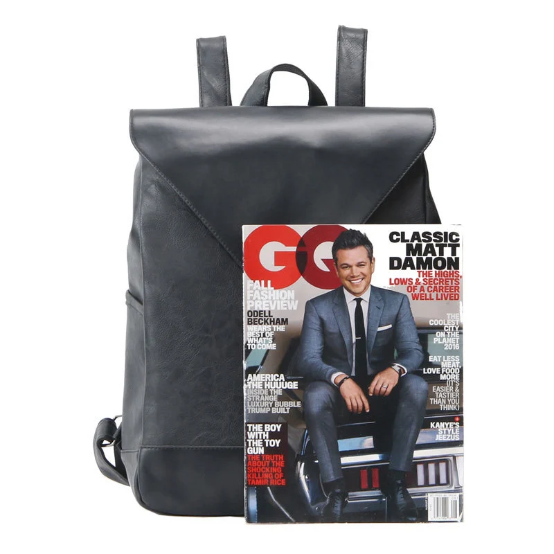 

Hot Large Capacity Laptop Backpack Men Vintage School Bags For Men PU Leather Travel Backpacks Fashion Business Bagpack Men Bag