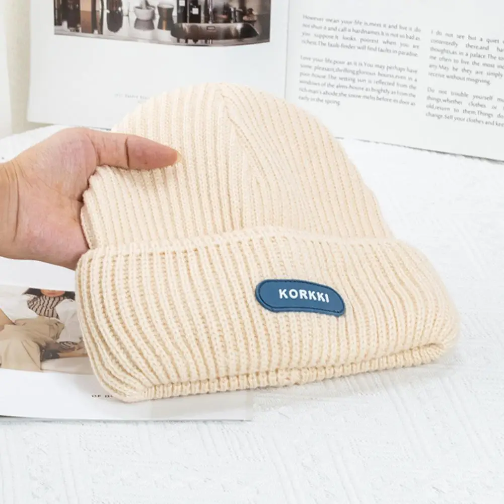 

Модная эластичная теплая вязаная шапка унисекс для женщин и мужчин, простая вязаная шапка, плотные модные аксессуары