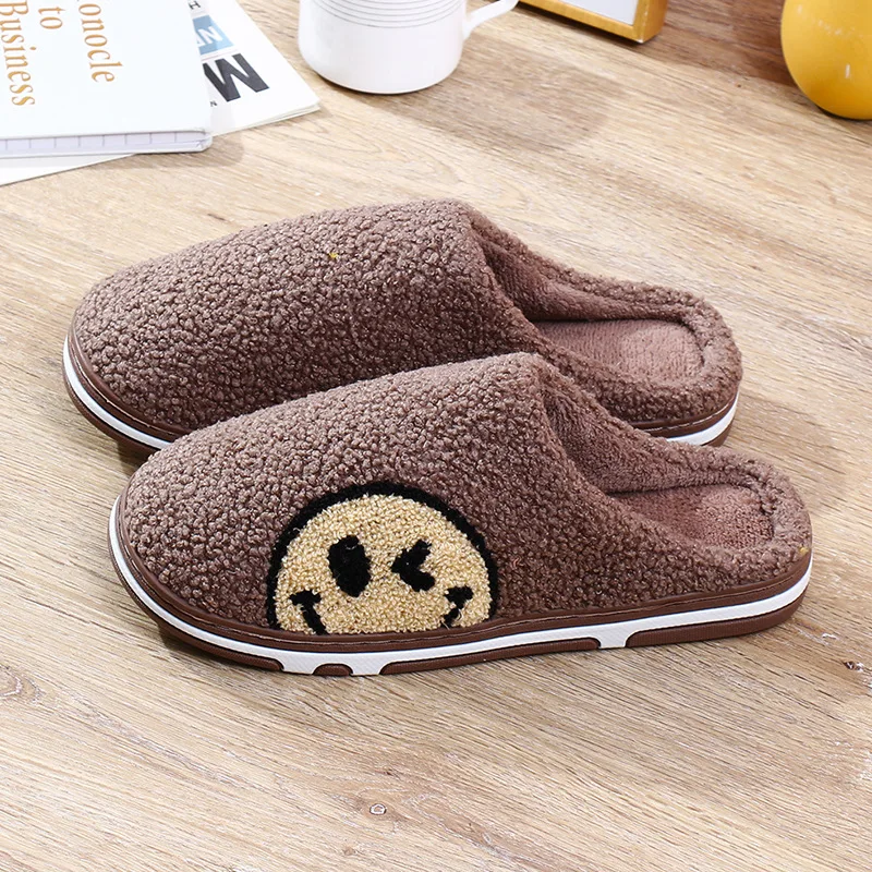 

Unisex cheap china men women bedroom slippers short plush anti-slip shoes male female furry slides