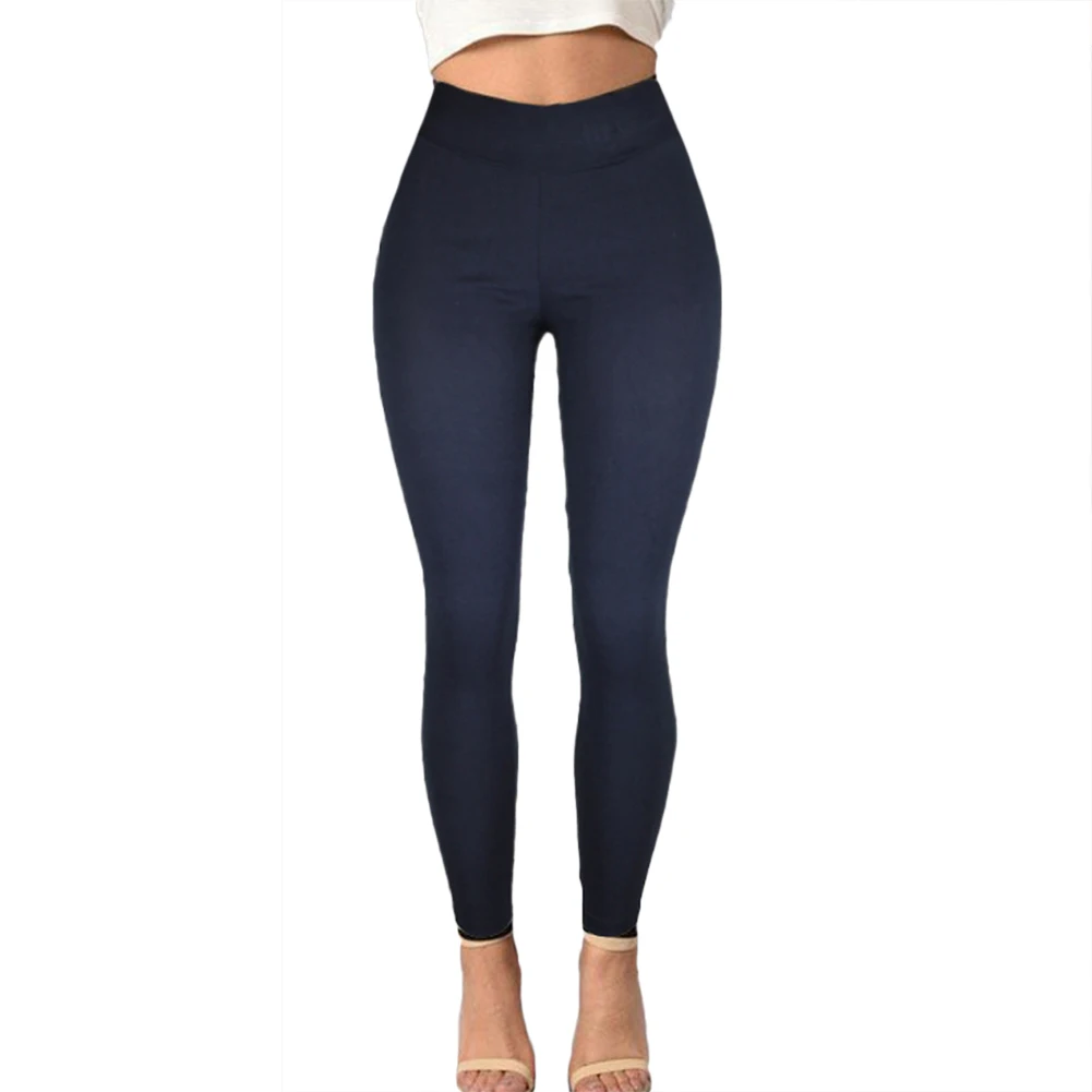 2020 Casual Women Solid Color High Waist Elastic Waistband Ass soft and lightweight Pockets Skinny Pants | Женская одежда