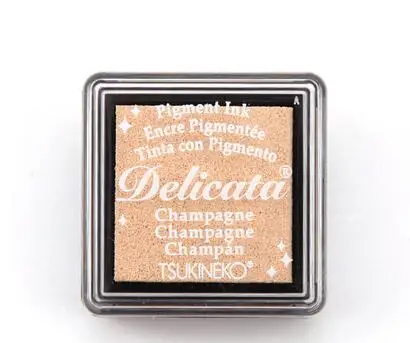 Mini Champagne Tsukineko Delicata блестящие пигментные чернила богатые и сияющие Чернила Pad Япония - Цвет: Mini Champagne