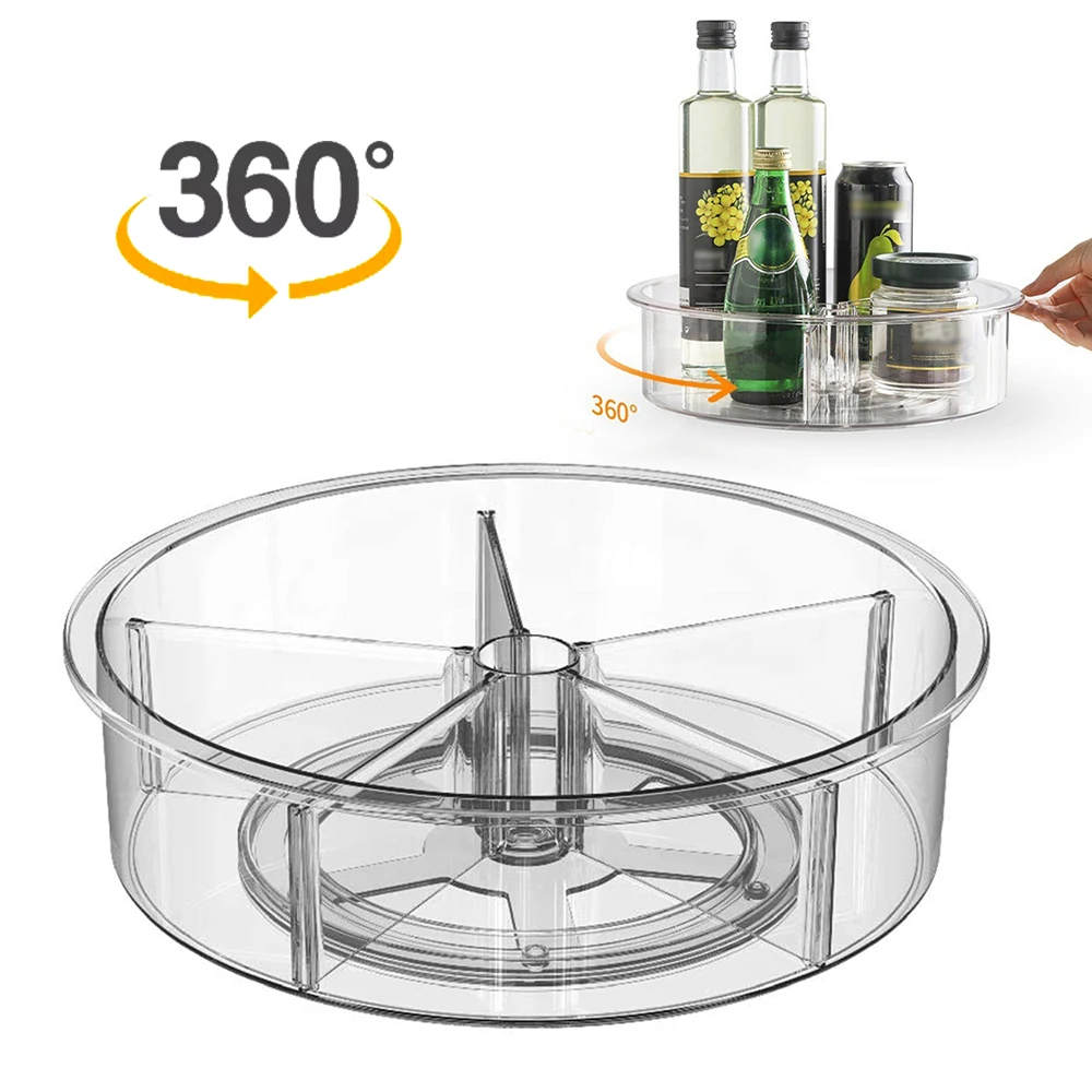 

Lazy Turntable 11.5 Inch Clear Plastic Cabinet Organizer 360° Spinning Spice Rack Organizer For Spices,Sauces,Cleaning Products