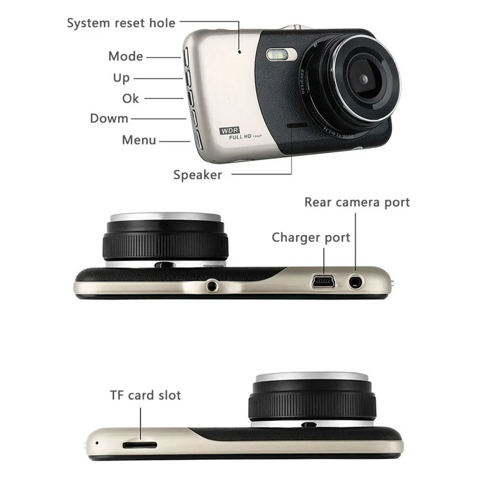 Автомобильный видеорегистратор KEBIDUMEI камера Full HD 1296P GPS заднего вида AHD 1080P |