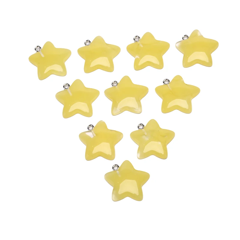 10Pcs Convex Resin Five-pointed Stars Charms Very Cute Keychain Pendant Necklace For DIY Decoration 7 Colors | Украшения и
