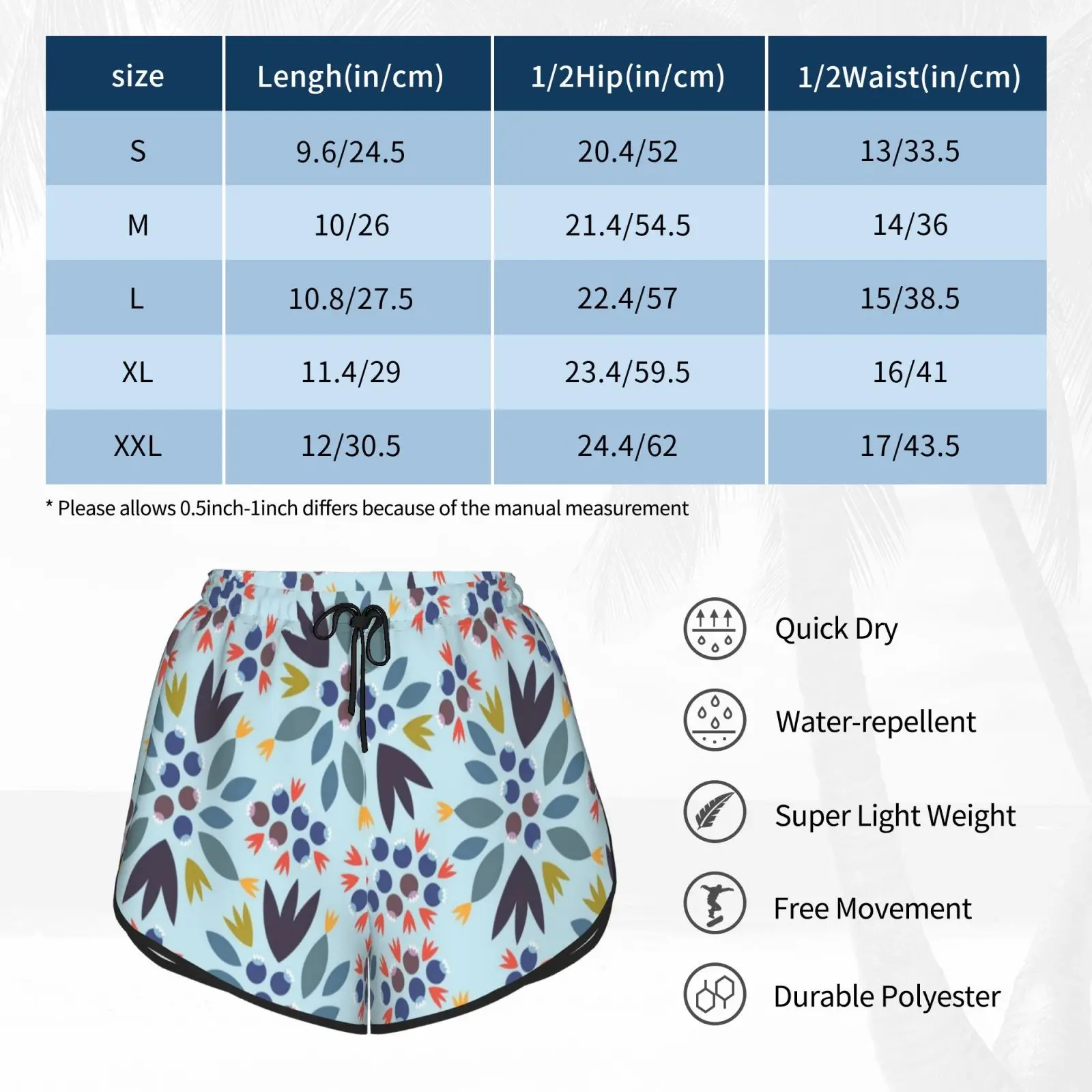 Шорты для плавания с черникой пляжные шорты 1346 черника ягоды красный синий яркий