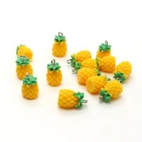 10 bulk resin pineapple charm fruit jewelry kawaii pineapple charm pendant for key chains jewelry making 3d pineapple charm yuj3