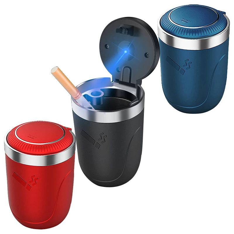

Portable Car Ashtray With LED Light Ash Tray Smokeless Ashtrays For Auto 1PC