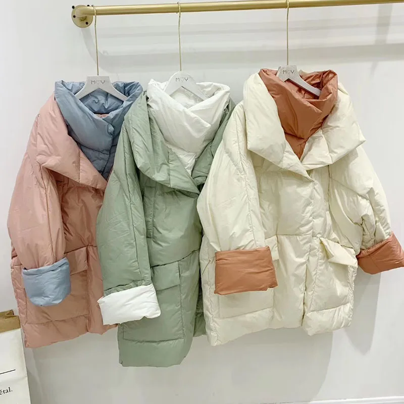 

HStar New Winter Jacket Women White Duck Down Parkas Female Stand Collar Thick Warm Snow Down Outerwear