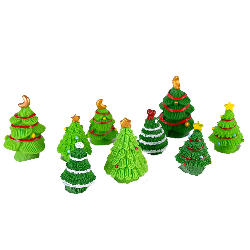 

19 Pieces Christmas Tree Miniature Ornament Kits Mini Resin Christmas Ornament Micro Landscape Home Dollhouse Decor