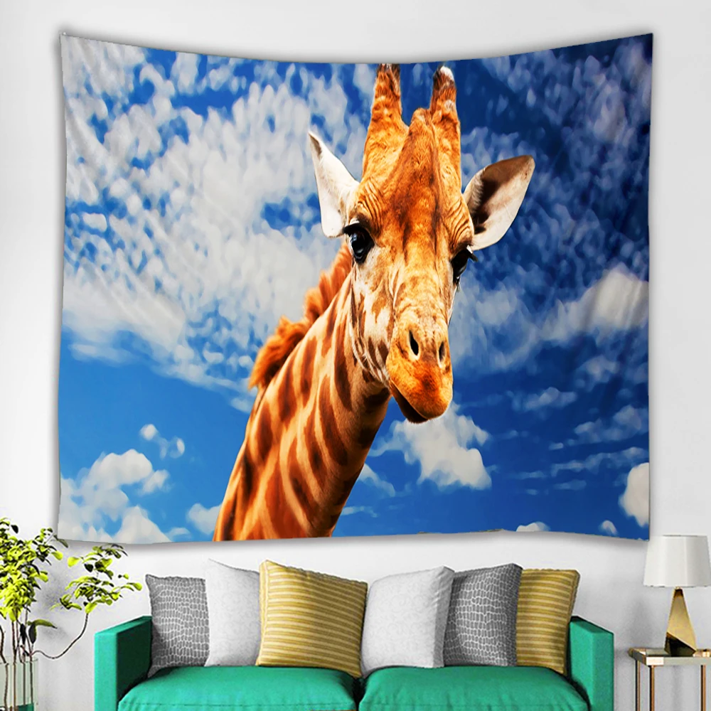 Льва жирафа гобелен красочные с животными на стене принтом &quotЛев&quot украшения |