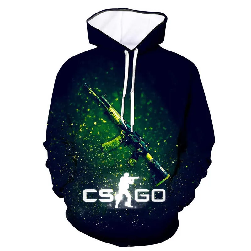Новинка 2019 Крутая толстовка с капюшоном и принтом модная мужская 3D игры CS GO для