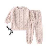 autumn winter sweater suits flannel parent child home service suits coral fleece kids pajamas suits family matching pajamas set