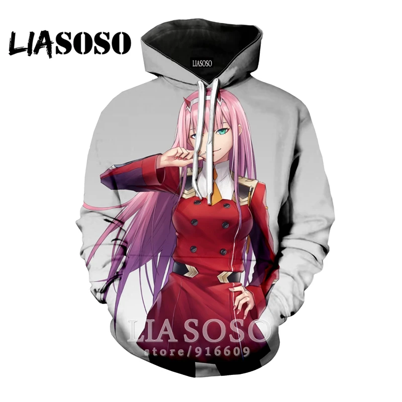3D с принтом Мужские и женские аниме Мужская Harajuku Толстовка DARLING в FRANXX ноль два