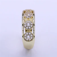 new vintage gold womens luxury white zircon engagement ring fashion micro engraved joker ring accessories