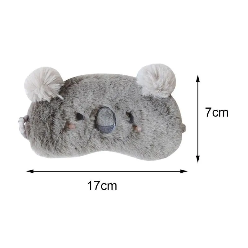 

1pc Koala Cartoon Goggles Gray Plush Sleep Eye Mask Relieve Soft Help Fatigue Eye Shading Mask Sleep Breathable X1E4