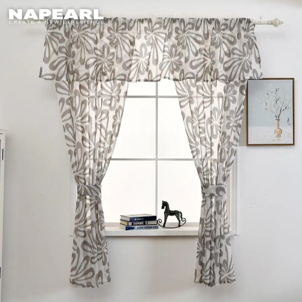 Короткая занавеска для кухни окно из искусственного льна жаккардовая ткань