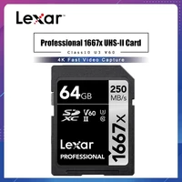 lexar professional 1667x sdxc uhs ii sd cards 64gb 128gb 256gb 250mbs powerful high speed memory cards v60 u3 class10 sd card