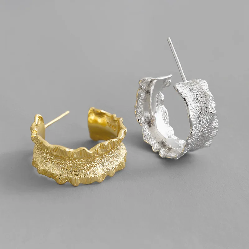 Женские массивные серьги-кольца Ocean Wave элегантные серьги из серебра 925 пробы в