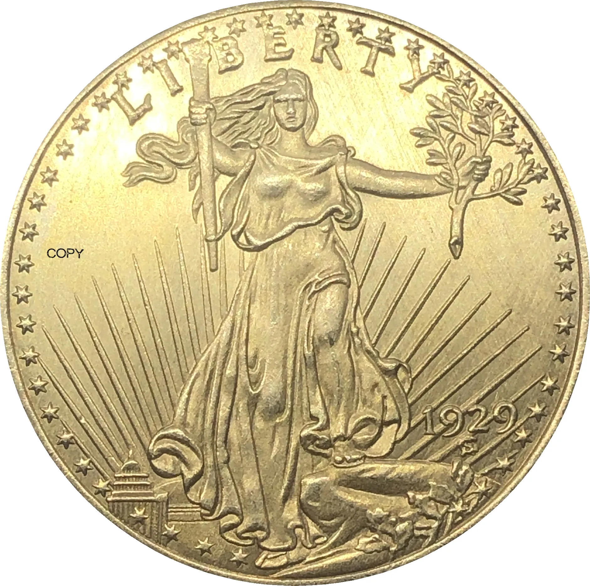 

Соединенные Штаты Америки 20 долларов Saint-Gaudens - Double Eagle с девизом 1929 латунная металлическая копия монеты