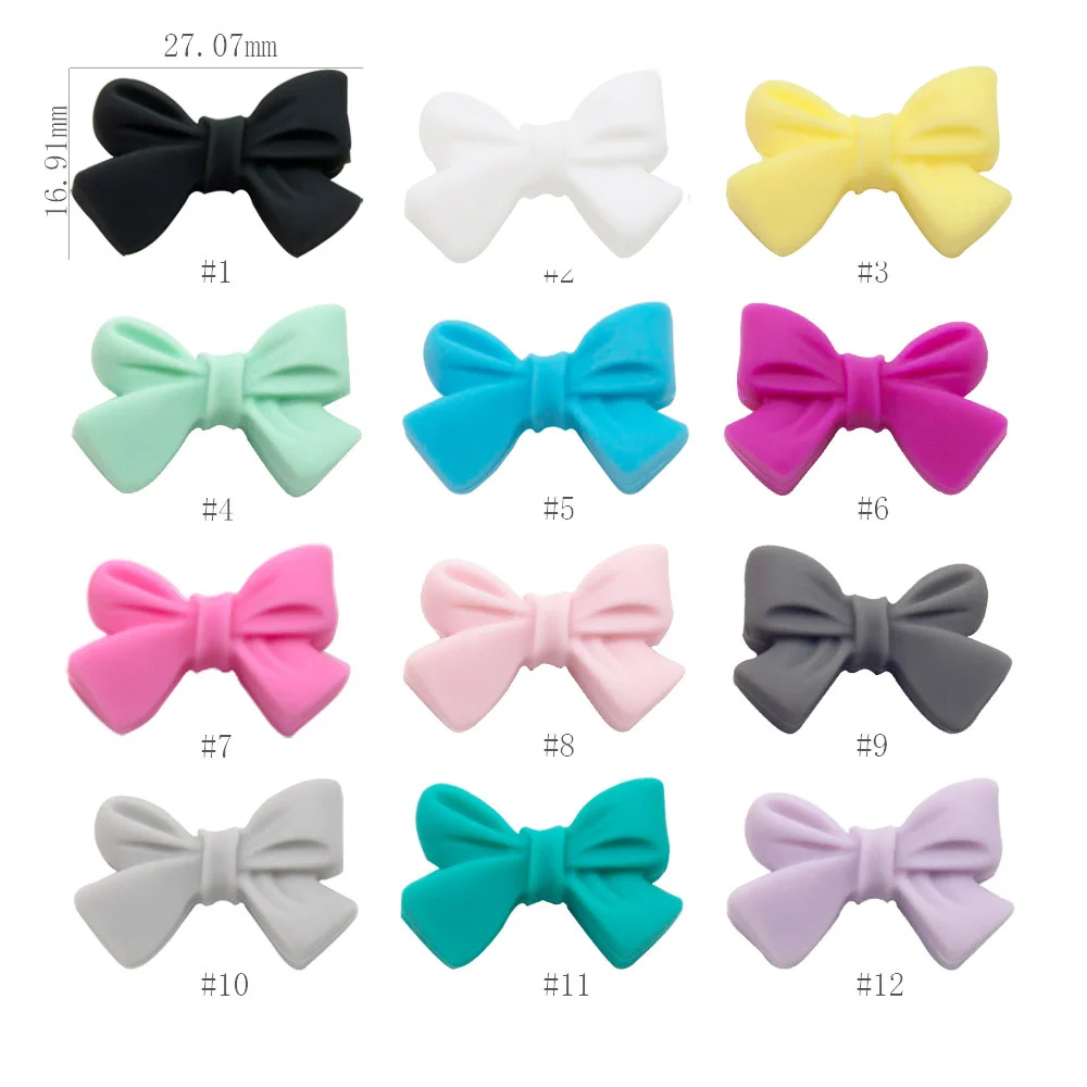 Силиконовые бусины Cute-idea 10 шт. в форме бабочки без БФА для соски-пустышек детских